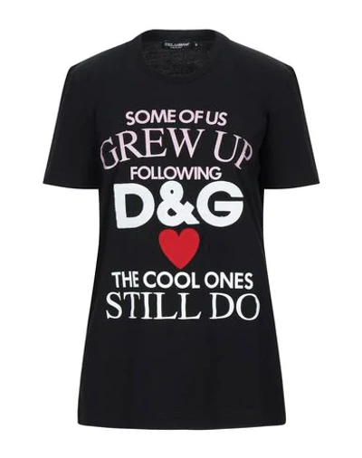 Shop Dolce & Gabbana Woman T-shirt Black Size 4 Cotton, Polyester