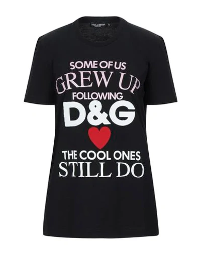 Dolce & Gabbana Embellished Printed Cotton-jersey T-shirt In Black