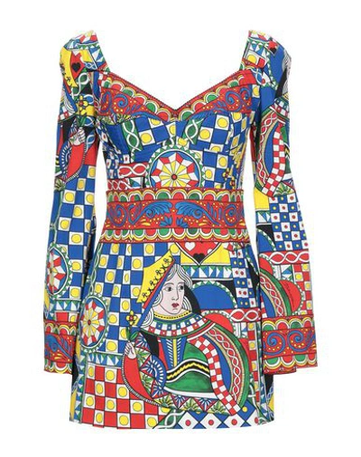 Shop Dolce & Gabbana Woman T-shirt Blue Size 2 Cotton, Polyamide, Elastane