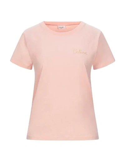 Shop Celine T-shirt In Pink