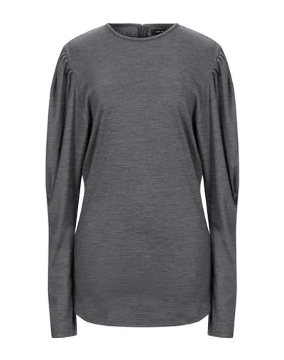 Shop Isabel Marant Woman T-shirt Grey Size 10 Virgin Wool, Cotton