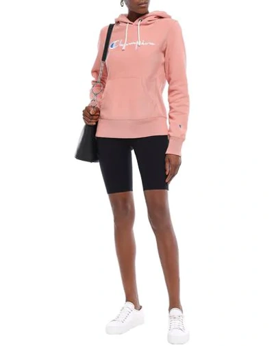 Shop Champion Hooded Sweatshirt In Pale Pink