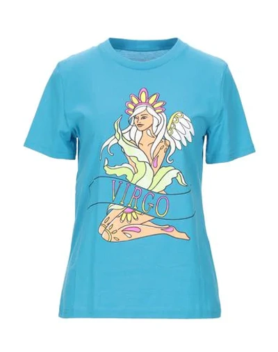 Shop Alberta Ferretti Woman T-shirt Azure Size L Cotton