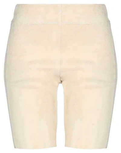 Shop Jil Sander Woman Shorts & Bermuda Shorts Beige Size 2 Lambskin