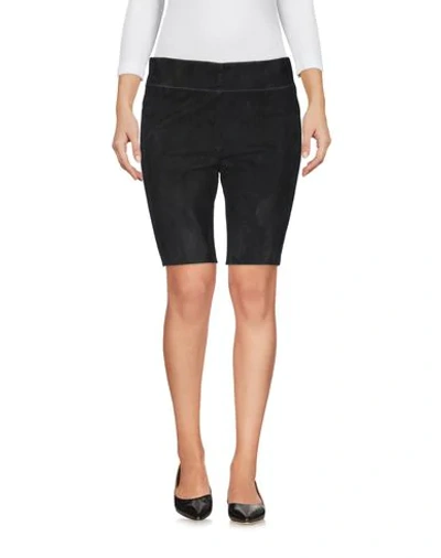 Shop Jil Sander Woman Shorts & Bermuda Shorts Black Size 2 Lambskin