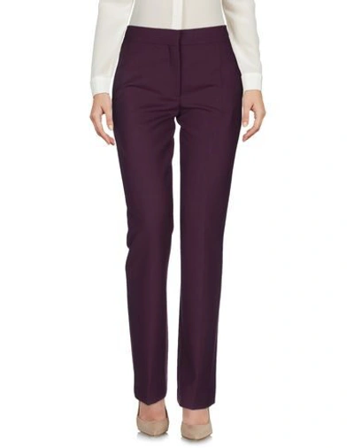 Shop Valentino Garavani Woman Pants Purple Size 8 Polyester, Virgin Wool, Elastane