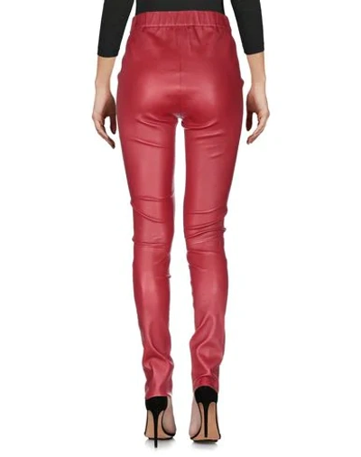 Shop Helmut Lang Leggings In Maroon