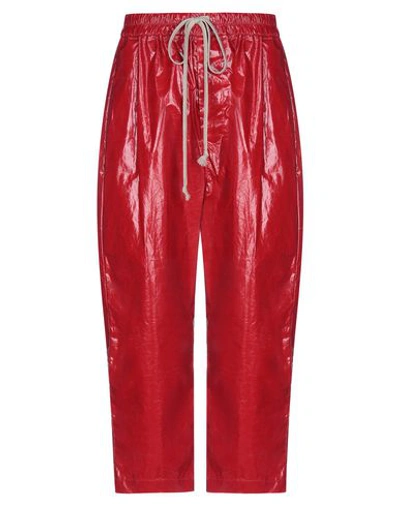 Shop Rick Owens Cropped Pants & Culottes In Red
