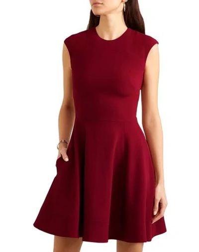 Shop Victoria Beckham Woman Mini Dress Burgundy Size 12 Viscose, Acetate, Elastane In Red