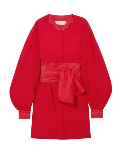 Shop Antonio Berardi Woman Midi Dress Red Size 6 Cotton, Silk
