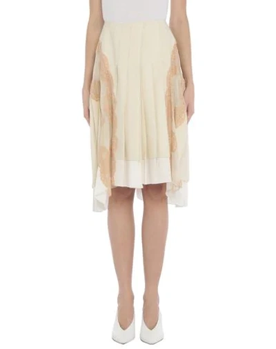 Shop Chloé Woman Midi Skirt Ivory Size 4 Acetate, Polyamide, Silk, Cotton, Nylon In White