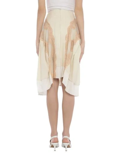 Shop Chloé Woman Midi Skirt Ivory Size 4 Acetate, Polyamide, Silk, Cotton, Nylon In White