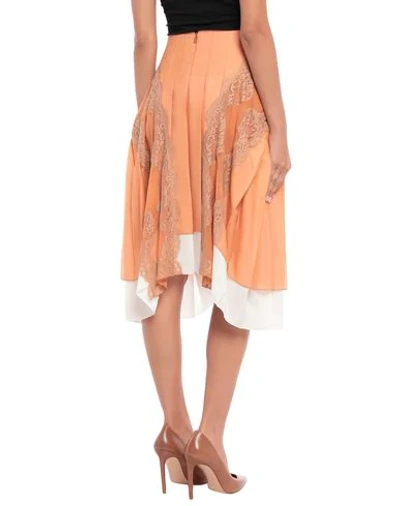 Shop Chloé Woman Midi Skirt Apricot Size 2 Acetate, Polyamide, Silk, Cotton, Nylon In Orange
