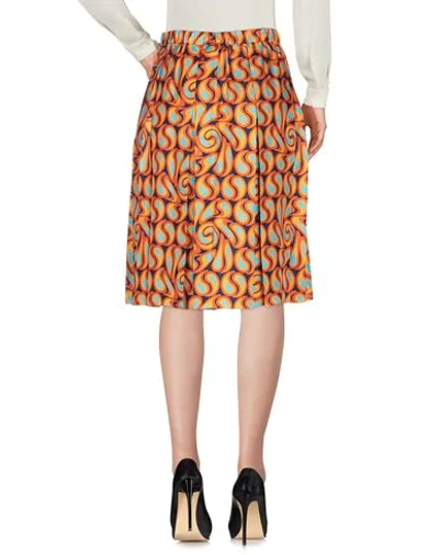 Shop Marni Midi Skirts In Dark Blue