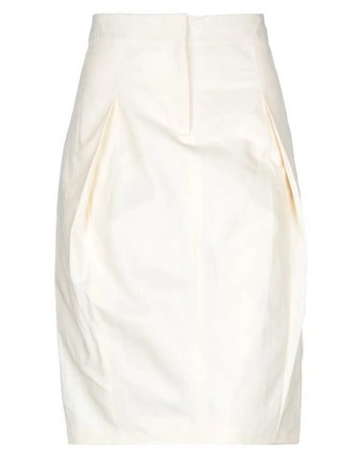 Shop Calvin Klein Collection Knee Length Skirts In Ivory