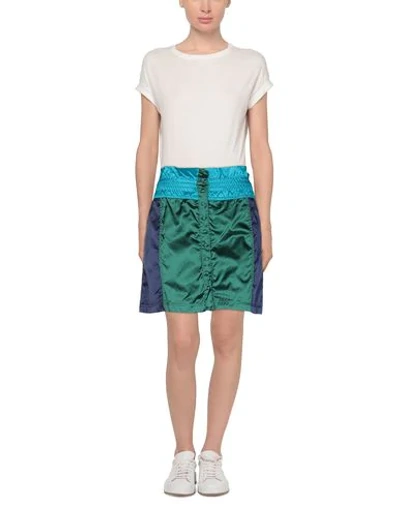 Shop Dondup Woman Mini Skirt Dark Green Size 6 Polyamide