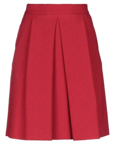 Hanita Knee Length Skirts In Red