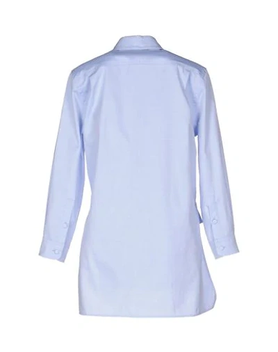 Shop Gucci Solid Color Shirts & Blouses In Sky Blue