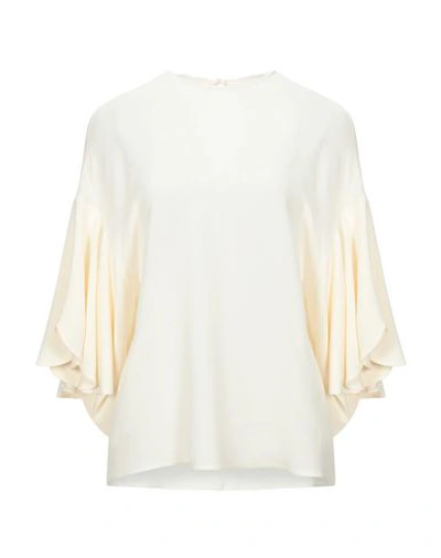 Shop Valentino Garavani Woman Top Ivory Size 8 Silk In White