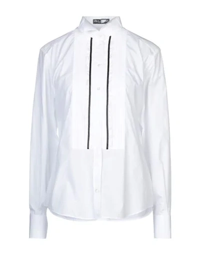 Shop Dolce & Gabbana Solid Color Shirts & Blouses In White