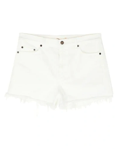 Shop Saint Laurent Denim Shorts In White