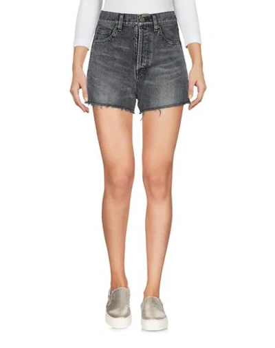 Shop Saint Laurent Denim Shorts In Black