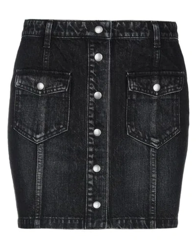 Shop Saint Laurent Denim Skirts In Black