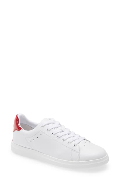 Tory Burch Howell Sneaker In Titanium White / Flare Red | ModeSens