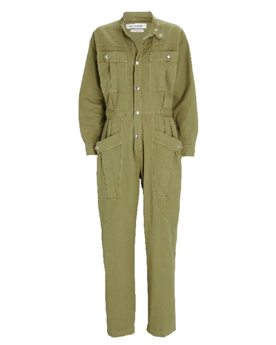 Shop Overlover Nichols Cotton Twill Jumpsuit In Olive/army