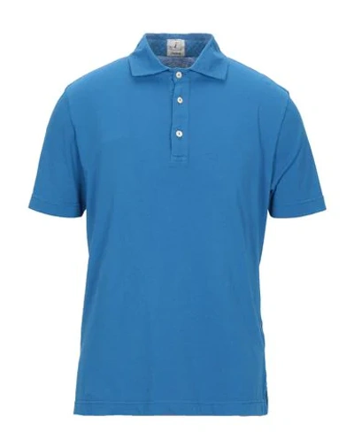 Shop Drumohr Man Polo Shirt Blue Size Xl Cotton