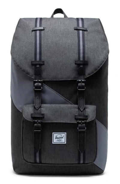 Shop Herschel Supply Co Little America Backpack In Black Crosshatch/quiet Shade