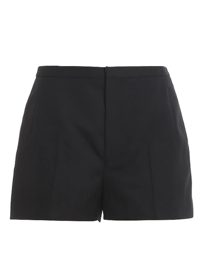 Shop Saint Laurent Wool Gabardine Shorts In Black