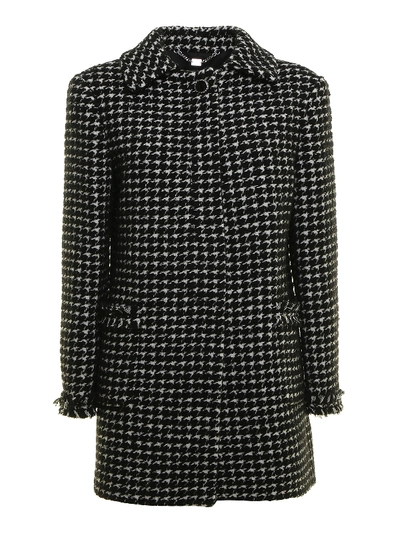 Shop Be Blumarine Houndstooth Coat In Multicolour