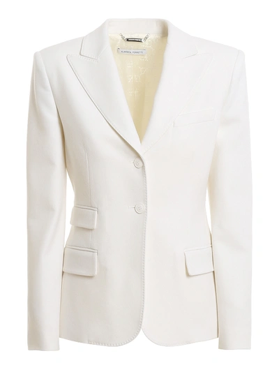 Shop Alberta Ferretti Wool And Cashmere Blazer In White