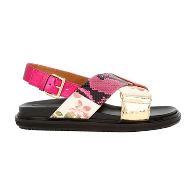 Shop Marni Fussbett Sandals In Mistyrose Cinnamon