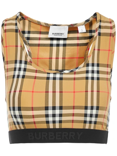 Shop Burberry Top In Antique Yellow