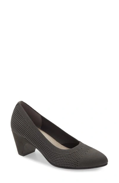 Shop Eileen Fisher Kiss Knit Sock Pump In Graphite Stretch Fabric