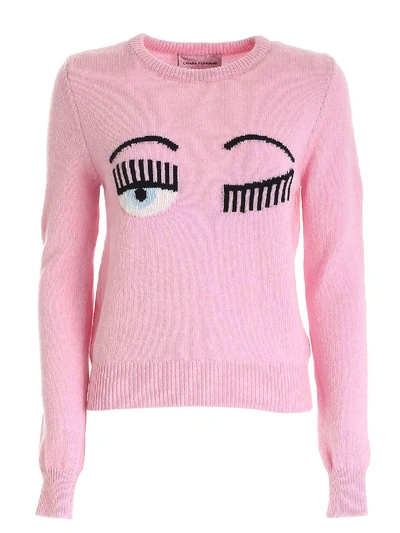 Shop Chiara Ferragni Flirting Pullover In Light Pink