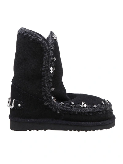 Shop Mou Eskimo 24 Star Studded Booties In Black