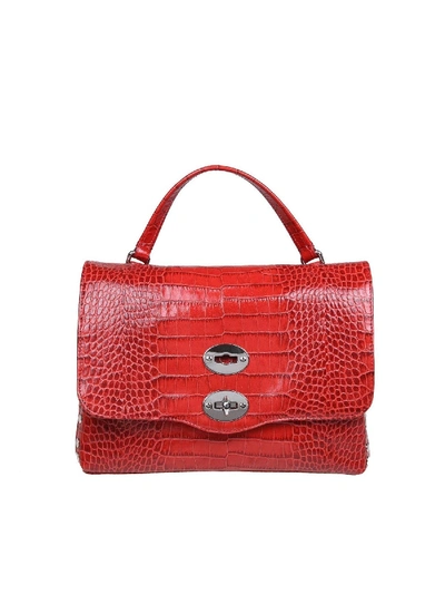 Shop Zanellato Postina Ritratto Small Crocodile Print Bag In Red