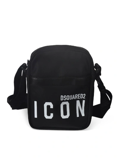 Shop Dsquared2 Logo Print Shoulder Bag In Black