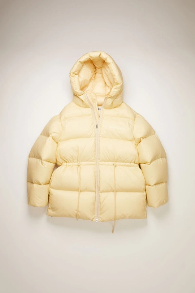 Shop Acne Studios Hooded Puffer Coat Cream Beige