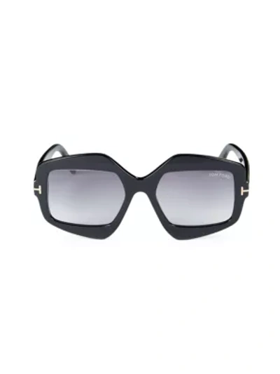 Shop Tom Ford Tate 55mm Square Sunglasses In Black