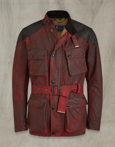 Shop Belstaff Enduro Trialmaster Cotton Jacket In Red