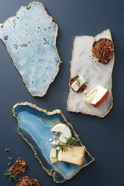 Shop Anthropologie Agate Cheese Board In Blue