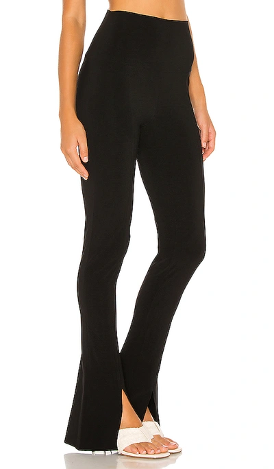 Norma Kamali Spat Split-hem Jersey Leggings In Black