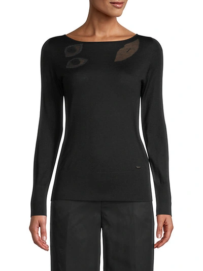 Shop Akris Cashmere & Silk-blend Pullover Sweater In Black