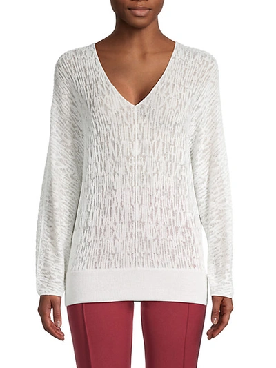 Shop Akris Textured Linen-blend Sweater In Paper Canvas