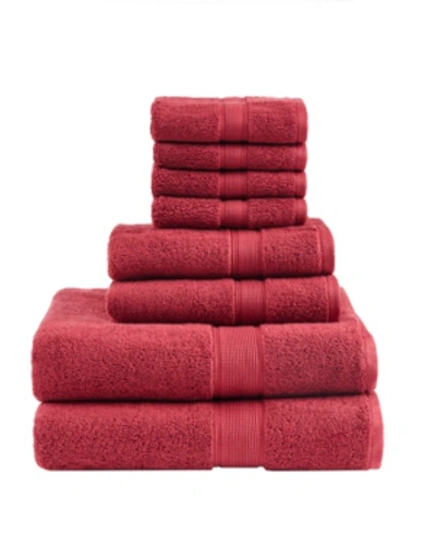 Shop Madison Park Solid 800gsm Cotton 8-pc. Bath Towel Set In Red