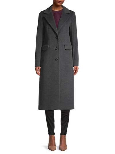 Shop Cinzia Rocca Icons Notch Collar Wool-blend Coat In Grey